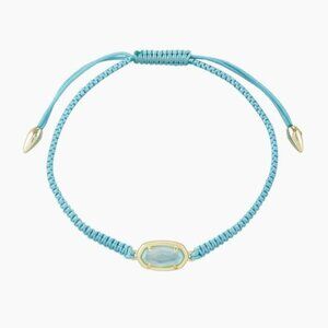 Kendra Scott Grayson Aqua Cord Elisa Bracelet w Gold Detail NWT